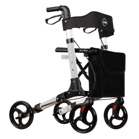 Euro Walker - 4 Wheeled Rollator Walker - Grey