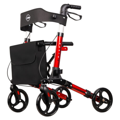 Euro Walker - 4 Wheeled Rollator Walker - Red