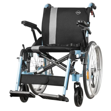 MyRide Self-propelled Wheelchair, Fully-featured - Light Blue