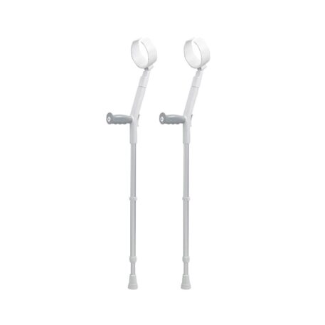 Rebotec Safe-In-Soft - Forearm Crutches with Cuff & Hinge - Light Grey